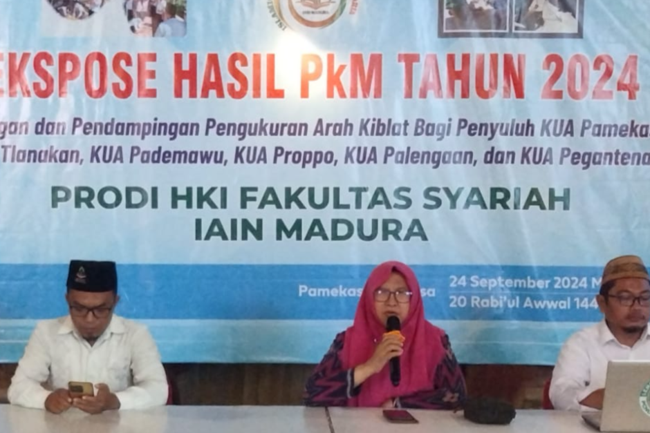 ENERGI POSITIF PKM PROGRAM STUDI HKI FASYA IAIN MADURA BAGI PENYULUH KUA KECAMATAN KABUPATEN PAMEKASAN  (DARI “RAGU” MENJADI “PERCAYA DIRI”, PARA PENYULUH MEMBUKA LAYANAN PENGUKURAN ARAH KIBLAT)