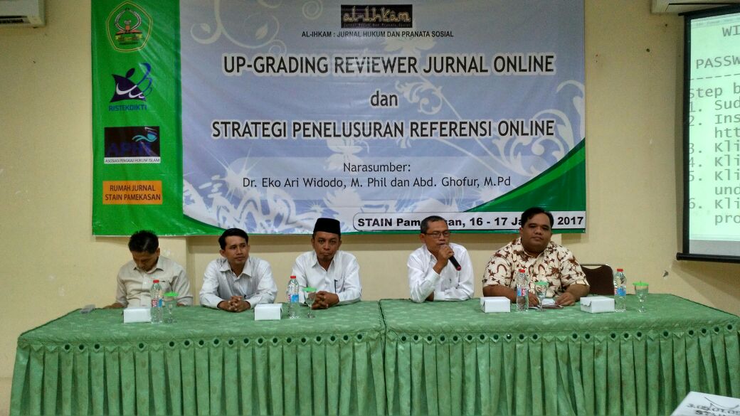 Jurnal al-Ihkam Jurusan syariah Melaksanakan up-grading calon reviewer jurnal online STAIN Pamekasan