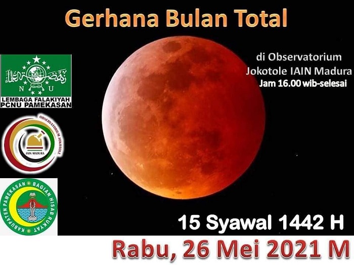 Pengamatan Gerhana Bulan Total di Observatorium Jokotole Fakultas Syariah IAIN (Rooftop Gedung I) IAIN Madura